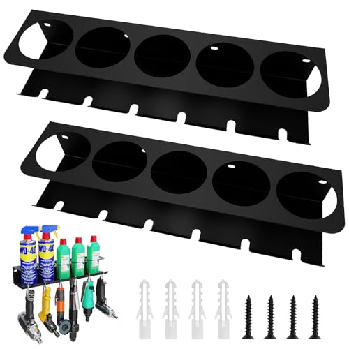 babikeen Dosenhalter für Sprühflaschen, 2 Stück Sprühflaschenregal mit 5 Löchern und 6 Dosenhalter Schlitzen Aufbewahrungsregal Spraydosenhalter Werkstatt Halterung für Garage und Zuhause