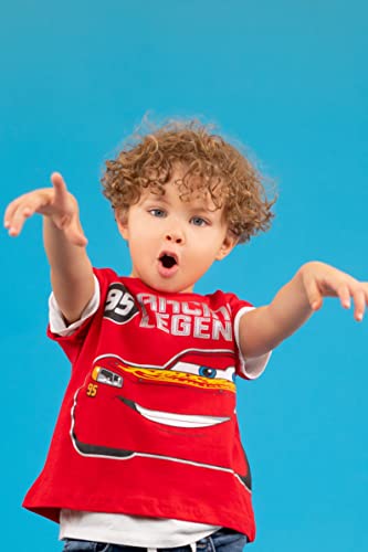 Disney Cars Athletic T-Shirt and Mesh Shorts Outfit Set Infant to Big Kid Sizes (18 Months - 10-12)2