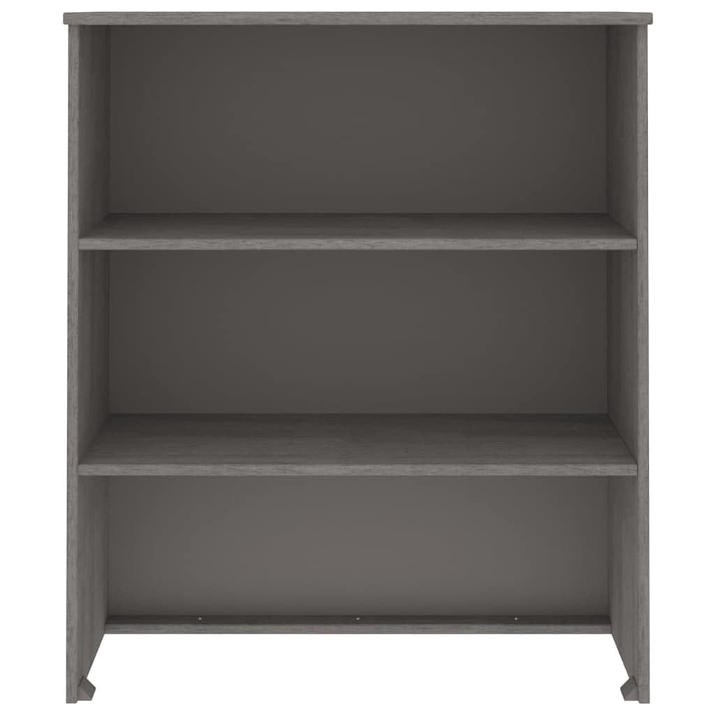 HAMAR - Aparador de madera maciza de 85 x 35 x 100 cm, color gris claro con 2 estantes, diseño moderno, pino resistente, para cocina, pasillo, dormitorio y salón