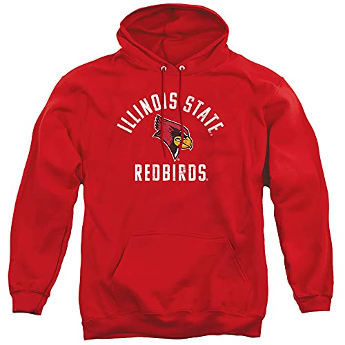 Illinois State University Official Redbirds Logo Unisex Adult Pull-Over Hoodie,Red, X-Large