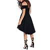 Sarin-Mathews-Womens-Off-The-Shoulder-Short-Sleeve-High-Low-Cocktail-Skater-Dress Sarin Mathews Women Off The Shoulder Short Sleeve High Low Cocktail Skater Dress Black L