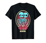 Signe du zodiaque Gemini Twin Skeleton Trad Romantic Goth T-Shirt