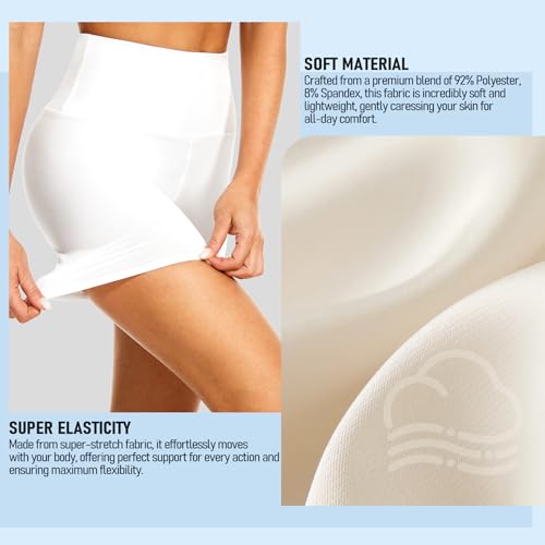 DHSO Feminino Shorts De Cintura Alta Para Ciclistas Wo-5 Tummy Control Fitness Treino Atlético Corri