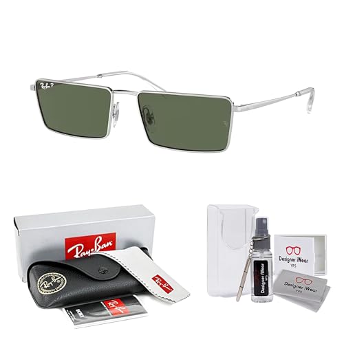 Ray-Ban Pulse Collection RB3741 Emy Rectangular Sunglasses for Men for Women +BUNDLE with ACCESSORY EYEWEAR KIT2
