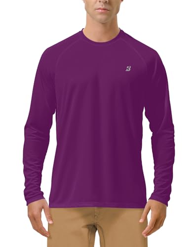 Image of Roadbox Mens UPF 50+ UV Sun Protection Shirts Outdoor Long Sleeve SPF Rash Guard for Fishing Hiking Swimming Running