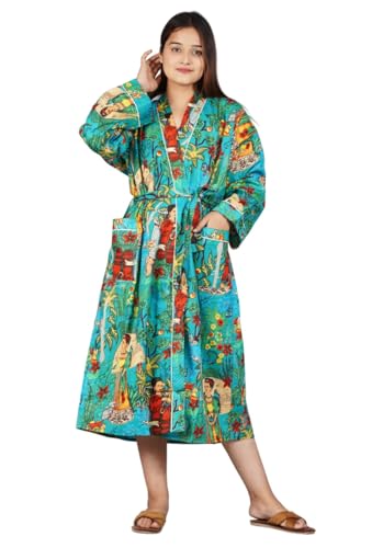 Image of Cotton Women Stylish Printed Kimono, Bath Robe,Night Wear Suit,Swim Wear, Night Dress, Beach Wear