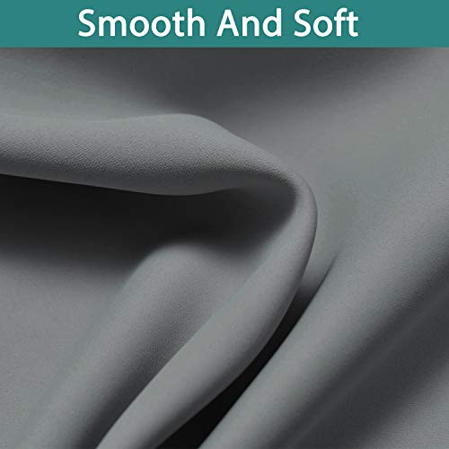 Image of Yakamok Full Shading Curtain Panels for Windows, 2 Thick Layers Thermal Insulated Drapes with Black Liner for Living Room(52Wx72L, Grey, 2 Panels)
