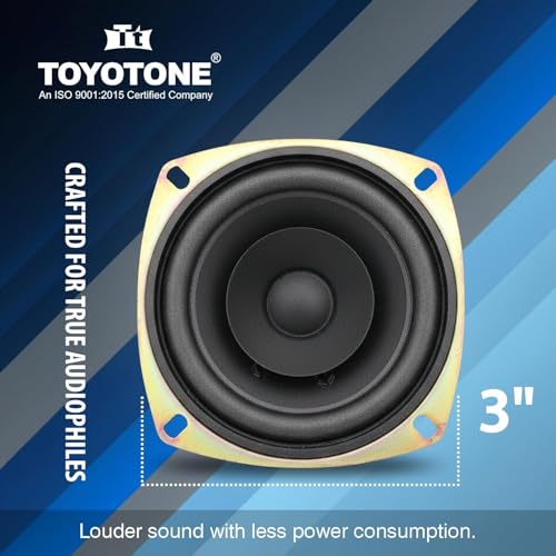 Image of TOYOTONE 3 inch Inch Full-Range Speaker | Dual Cone | 20W Nominal | 40W Max | 4-Ohms | Copper Coil | 53mm Dual Magnet | High Sensitivity | Ideal for Home & Car Audio