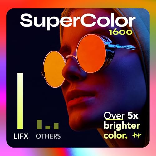 Image of LIFX Smart Flood Light Bulb PAR38 E26 (1 Pack), Color Changing RGB + Warm White 1600 Lumens 150W Equivalent Tunable LED, 90+ CRI, Matter Compatible, Apple HomeKit, Alexa & Google Home Dimmable