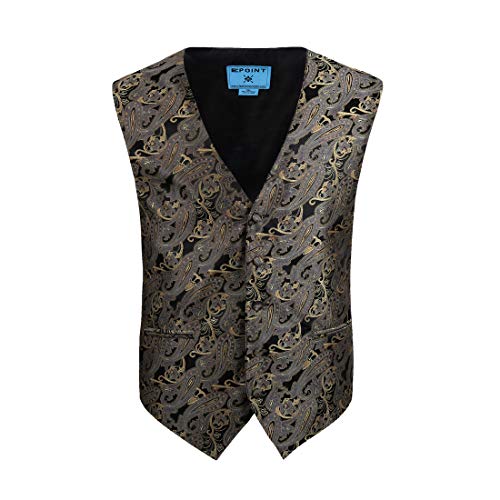 Epoint Men's Fashion Paisley Microfiber Dress Tuxedo Vest Neck Tie Set