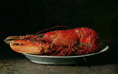 Peinture Poster Homard Guillaume Romain Fouace pour Illuminer une Salle à Manger Moderne