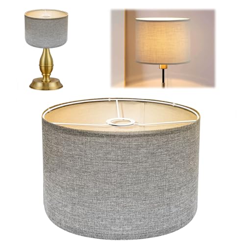 Abat Jour Lampe sur Pied en Lin | Ø30cm x H20cm Abat-jour Lampe de Chevet - Abat-jour fait Main pour Lampadaire, Suspension et Lampes Table | Douille E27 |...