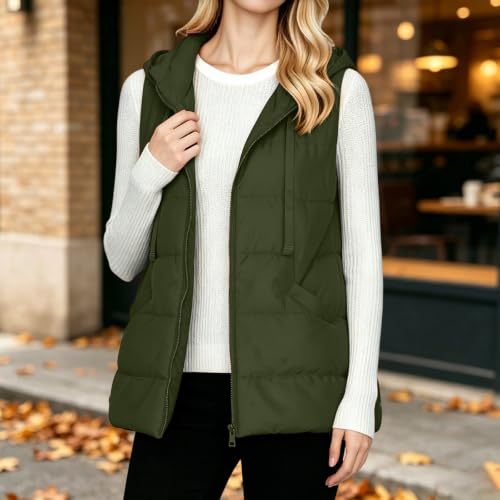 Puffer Vest Women Hooded Lightweight Sleeveless Quilted Jackets Fall Winter - image 3