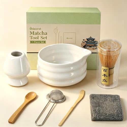 Matcha Whisk Set with Bowl Sifter and Accessories
