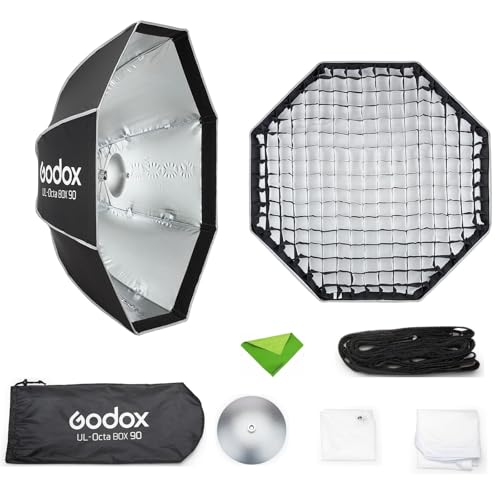 Godox UL-Box Octa-90 35.4�C���`/90cm ���p�`�\�t�g�{�b�N�X ? �N�C�b�N�����[�X���A���u�����\�t�g�{�b�N�X�iBowens�}�E���g�j? �X�g���{�E�t���b�V�������LED�r�f�I���C�g�p���C�g�f�B�t���[�U�[�i�O���b�h�A�f�B�t���[�U�[