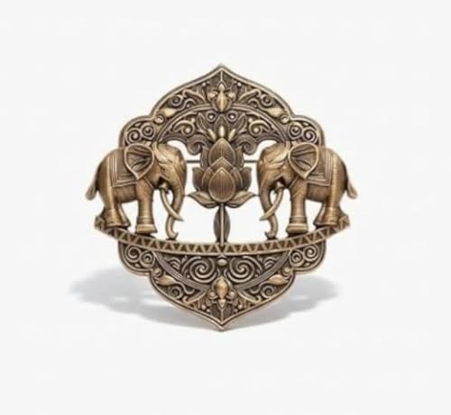 Image of Antique Gold Vintage Brooch Pin for Women and Men, Ethnic Lapel Pin, Traditional Fashion Jewelry Accessory for Saree Blouse Blazer Jacket Dress