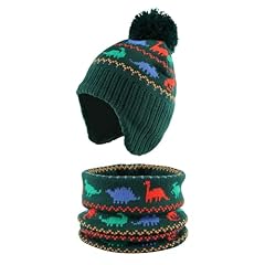 Dinosaur Style-deep Green Hat Scarf