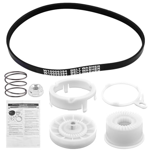 W10721967 Washer Pulley Clutch Kit,Including Pulley Clutch and 1PC W10006384 Washer Drive Belt Replaces W10006356 PS10057144 W10326374 W10536113...