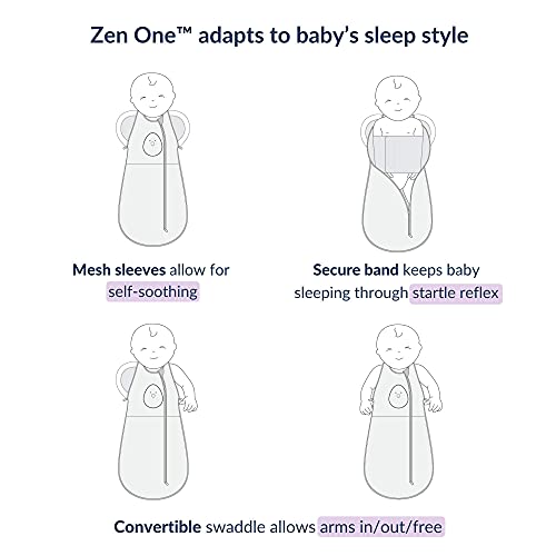 Nested Bean New Zen One 2 Pack - Gently Weighted Swaddle | Baby: 0-6 Months | Arms Free/In/Out Swaddle | Helps To Reduce Moro (Startle) Reflex | Unisex | Tog 1.0 | Machine Washable #TOP3