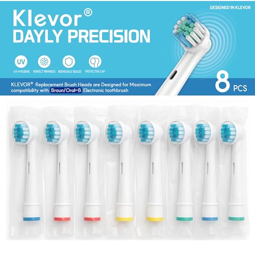 KLEVOR �����p���u���V�w�b�h Oral?B�p ? 8�� ? �ʕ&�ی�g���x���L���b�v ? Oral?B Pro�A1000�A3000�A5000�A7000�ȂǂɑΉ�(iO�V���[�Y�ł͂���܂���)