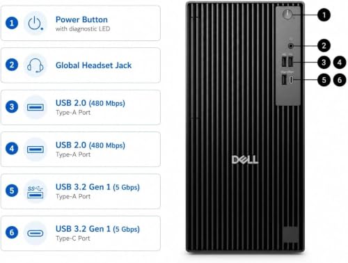 Image of Dell 2026 QCT1250 Business Desktop Computer, Intel 14-Core Ultra 5 235 up to 5.0GHz, Copilot AI, 8GB DDR5 RAM, 512GB PCIe SSD, 4K Dual Monitor Support, HDMI, Windows 11 Pro