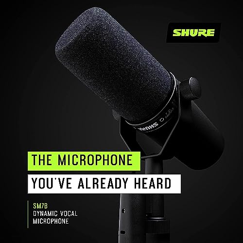 Shure SM7B Dynamic Vocal Microphone for Streaming, Podcast, & Recording with 20ft XLR Cable - Image 6