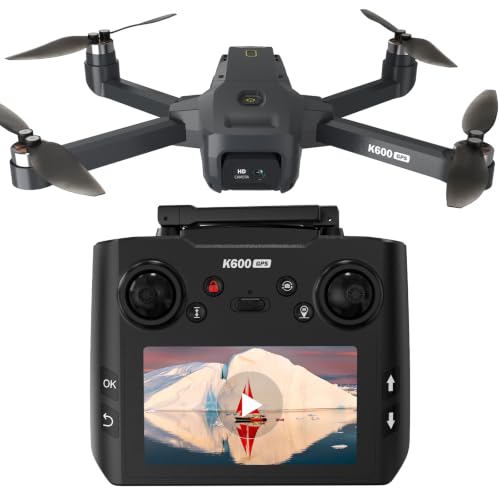 Image of GPS Drone with EIS 4K Camera, 4.5 inch FPV Screen, 5GHz Transmission Foldable Drone with Brushless Motor, Auto Return Follow Me, Gesture Control, Al Track&Orbit Mode for Adults /Kids /Beginners, Under 249g