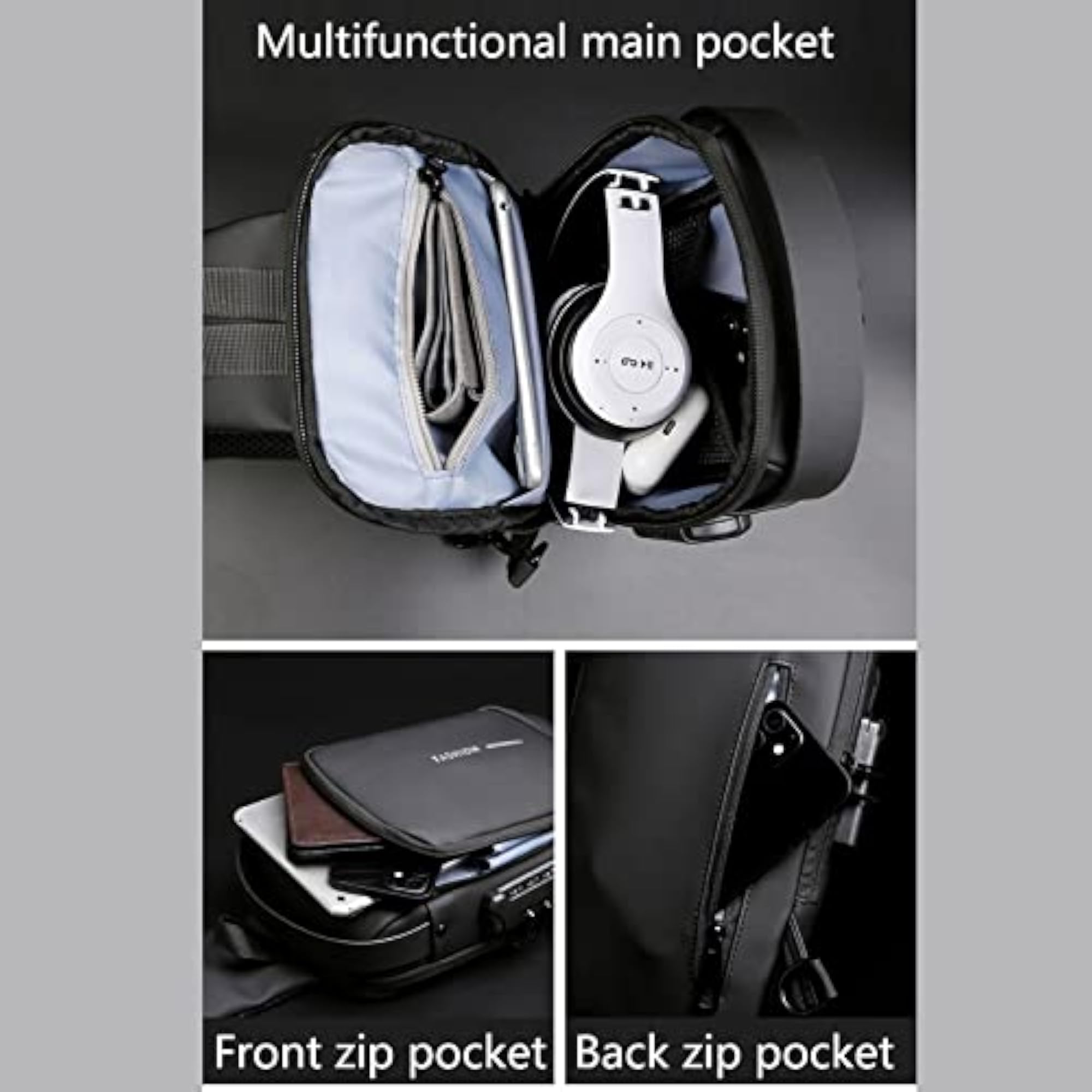 Men's Waterproof Messenger Backpack