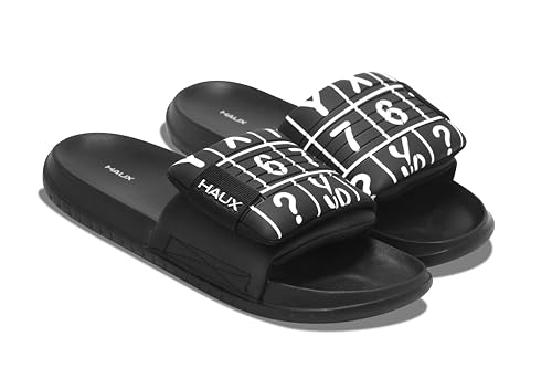Image of HAUX Stylish Men's Sliders - Comfortable Slip-On Sandals with Modern Look | Lightweight, Durable, and Comfortable Footwear for All-Day Wear