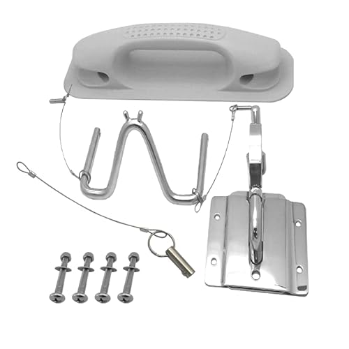 Akoleyer Boat 304 Stainless Steel Insta-Lock Quick Davits Replacement Set with Handle Pad