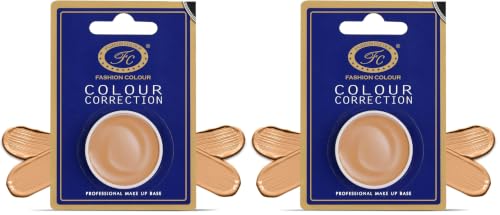 Image of FASHION COLOUR Colour Correction Professional Makeup Base | Full coverage Concealer | Face Makeup | Corrector For Under Eye Dark Circles, Acne & Blemishes | Matte Finish | 3g | FS26 (Pack of 2)