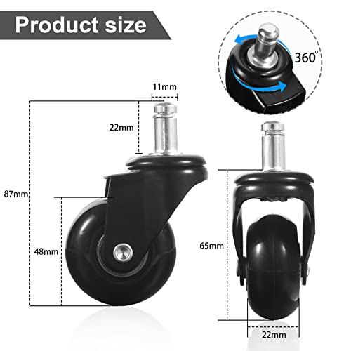 5 Ruote Girevoli,Rotelle per Sedia Ufficio