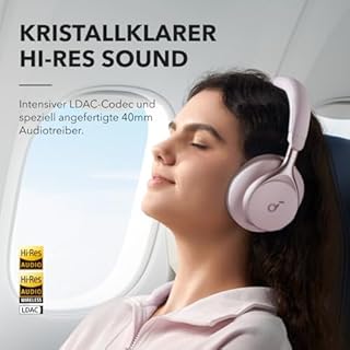 soundcore by Anker, Space One, Active Noise Cancelling Headphones, 2X Stronger Voice Reduction, 40H ANC Playtime, App Control, LDAC Hi-Res Wireless Audio, Comfortable Fit, Clear Calls, Bluetooth 5.3