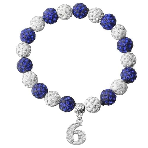 SANQINGER Crystal Rhinestone Bracelet for Men Women, Blue & White