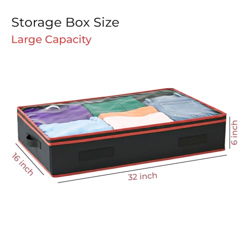 6-Inches-Under-Bed-Storage-Containers-Pack-of-2-Underbed-storage-drawers-with-Durable-Handles-Large-Capacity-Dual-Zipper-Clear-Window-For-Clothing-Bedding-Blankets-Towels-Sweaters