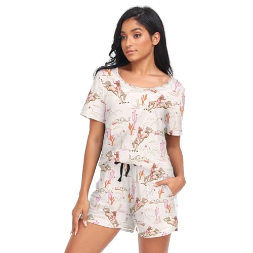 Fur Seals Pajama for Women Short Sleeve Pj Set Soft with Pockets Lounge Sleepwear 2 Piece4