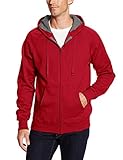 Hanes Men's Full Zip Nano Premium Lightweight Fleece Hoodie, Vintage Red, Medium