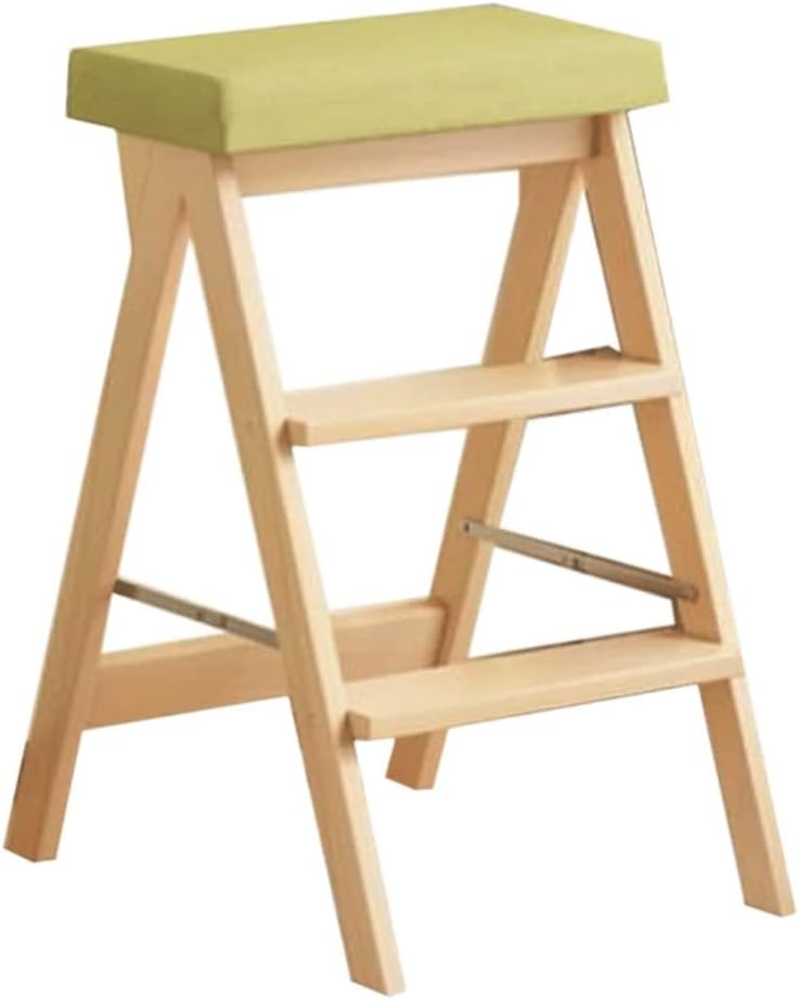 Fashion Household Folding Ladder A Frame Solid Wood Telescoping Ladders Convenient Storage Step Ladders 330lb