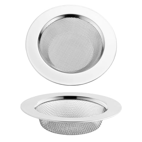 2PCS Filtre Inoxydable Evier Panier Accessoire Universel Sink Filter Strainer,pour Évier de Cuisine Baignoire Salle Bain,Anti-Obstruction,Diamètre Extérieur...