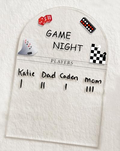 Generic Personalized Game Score Board - Acrylic Engraved Family Game Night Score Tracker,Personalized Gamer Gift, Wedding Gift, Housewarming Gift, Game Night Score Card