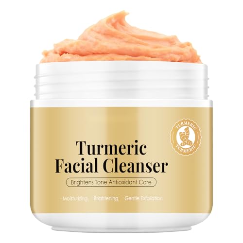 Turmeric Rice Mochi Face Cleanser Wash Cream,Moisturizing,Deep-Cleansing,Oil Control,Makeup Cleansing Balm for Women for All Skin Types(5.29oz)