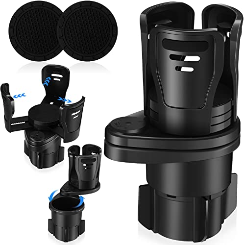 Car Cup Holder Expander Adapter Automotive Car Cup Holder and Organizer with Insert Coaster Universal Auto Cup Holder Expander Expanding Cup Holder for Car Multifunctional Car Holder (Black Style)