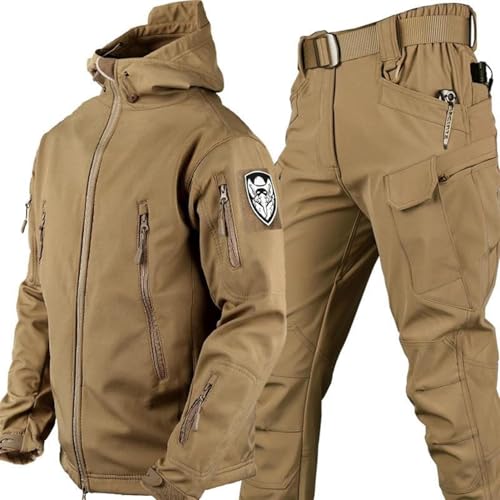 Set uniforme mimetica militare, giacca tattica e pantaloni, tuta da combattimento impermeabile per allenamento all'aperto e militare