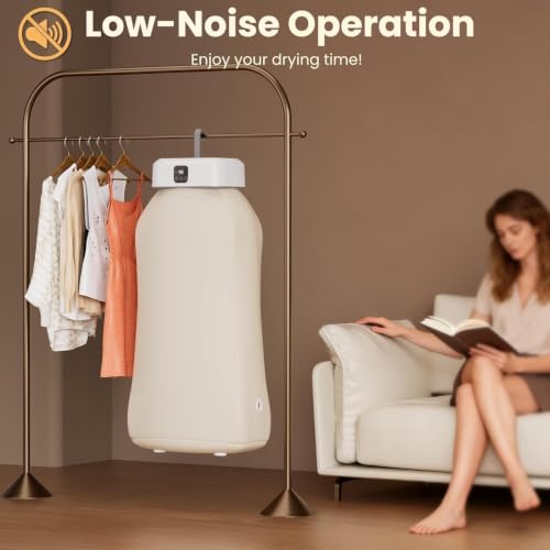 Image of Portable Electric Cloth Dryer - Foldable Drying Rack with Heater & Timer, Compact Clothes Drying Machine for Home, Travel & Indoor Use