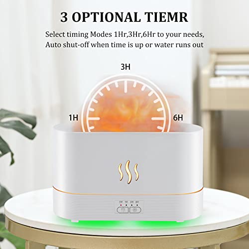 Pluwel Flame Diffusers For Essential Oils Large Room-Upgraded 300Ml Aroma Diffuser Humidifier With Rgb Light-Remote Control For Home Office Shop Gym(Pearl White) #TOP5