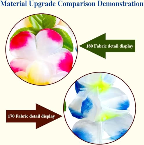 FreshDear 12 Bulk Hawaiian Leis for Adults – Vibrant Artificial Flower Leis for Luau Party, Beach Theme Decorations, Summer Pool Party Favors, Tropical Vacation & Hawaiian Birthday Decor