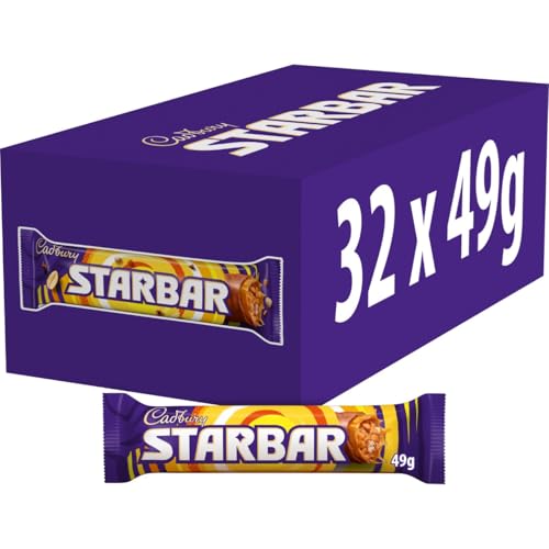 Cadbury Starbar Chocolate Bar Milk Chocolate with Caramel & Peanut Centre 49 g (Pack of 32)