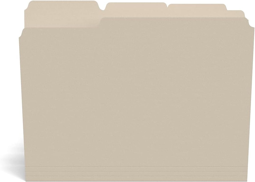 Staples File Folders, Letter Size, 3‑Tab Design, Manila, Durable Paper Stock, 1000/Carton