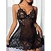Babydoll Lingerie for Women Sexy Lace Chemise See Through Slutty Lingeris V Neck Nightwear Sheer Wedding Nightie