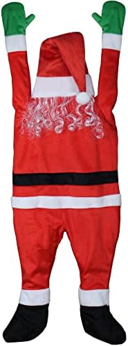 YEAHBEER 4.92 FT Christmas Hanging Santa Claus,Christmas Outdoor Decoration for Gutter or Roof/Chimney/Tree/Porch